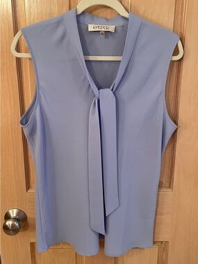 Kasper Sleeveless Periwinkle Blue Blouse - Women's Top